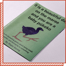 Load image into Gallery viewer, Zine: it is a beautiful day on the marae and you are a baby pūkeko
